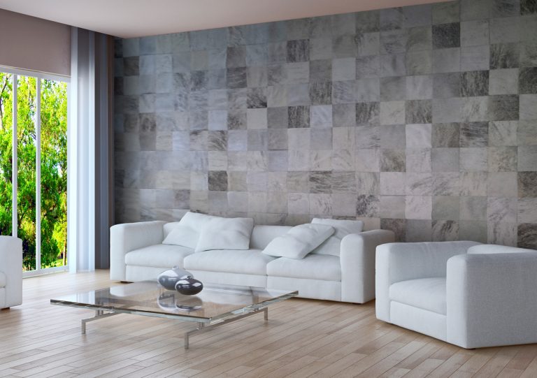 Hair on Hide Wall Coverings - White Exotic Patchwork Wall Panel