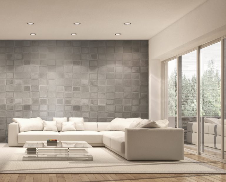 Cowhide Walls Covering Panels - Herringbone Design - Mix Grey