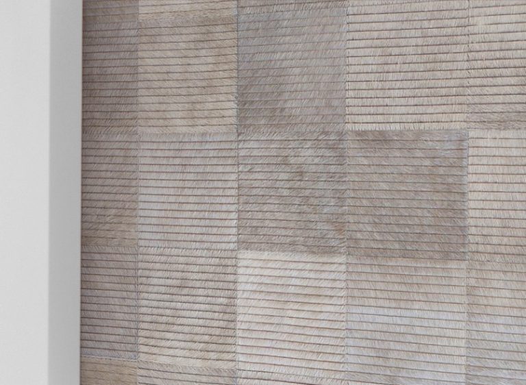 Laser Cut Hide Wall Covering - Parallel Mara in Light Sand