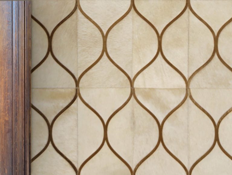 Laser Cut Cowide Wall Covering - Waves Light Sand