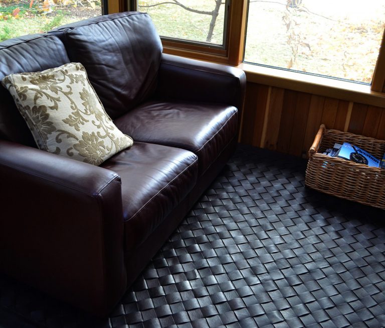 Woven Leather Rug