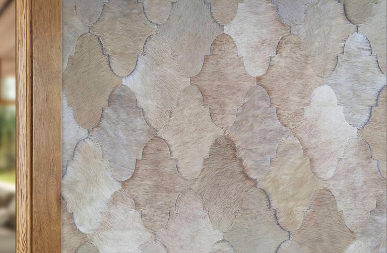 Custom Leather Hide Wall Cladding adds Texture and Warmth in Interior Design