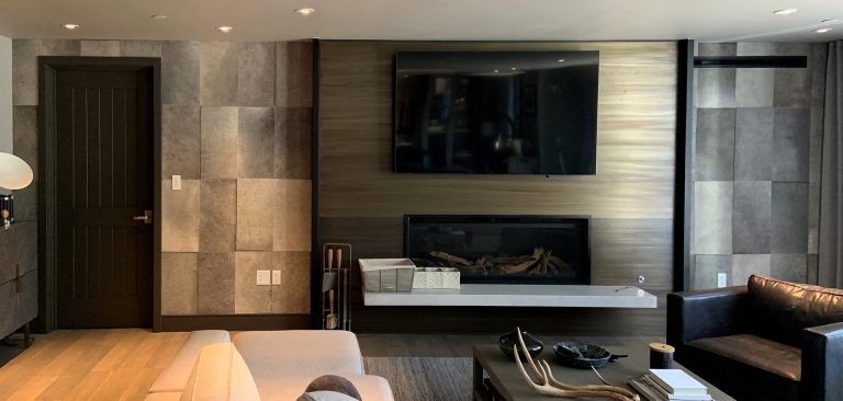 Grey Hair on Hide Wall in Custom Large Rectangular Patches