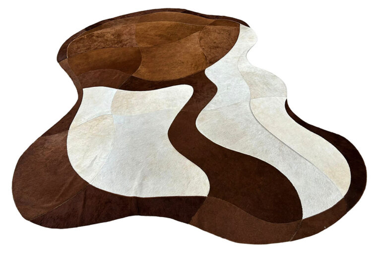 Irregular Shaped Rug - Large Patches - Creams & Dyed Chocolate