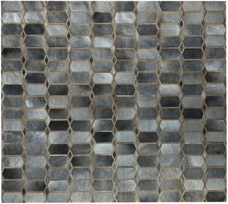 custom and oversized handmade Grey cowhide rugs